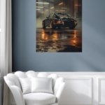 Midnight Workshop Sports Coupe metal wall art print, view 5