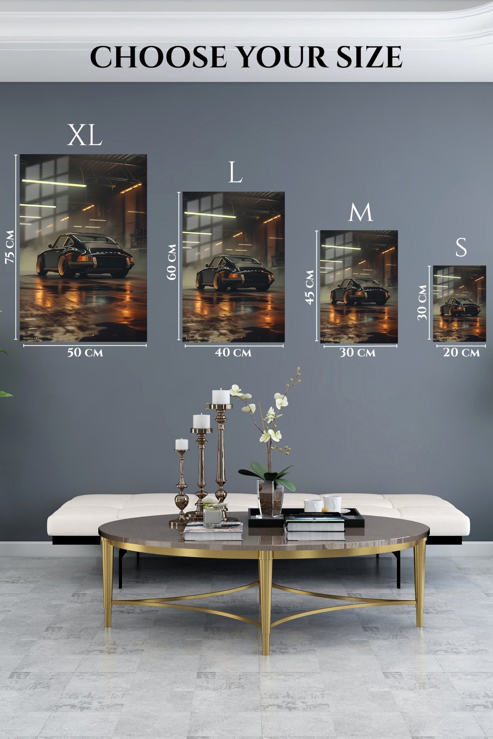 Midnight Workshop Sports Coupe metal wall art print, view 6