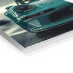 Teal Sports Car Close-Up metal wall art print, view 2