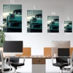 Teal Sports Car Close-Up metal wall art print, view 6