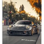Twilight Street Sports Coupe metal wall art print