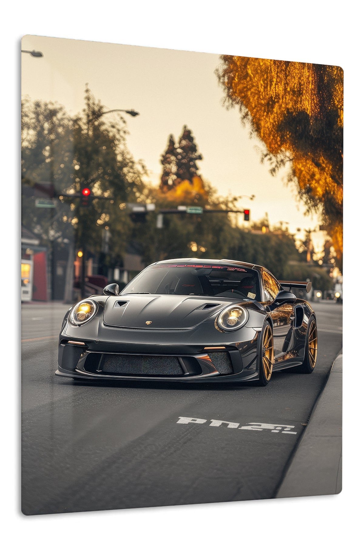 Twilight Street Sports Coupe metal wall art print