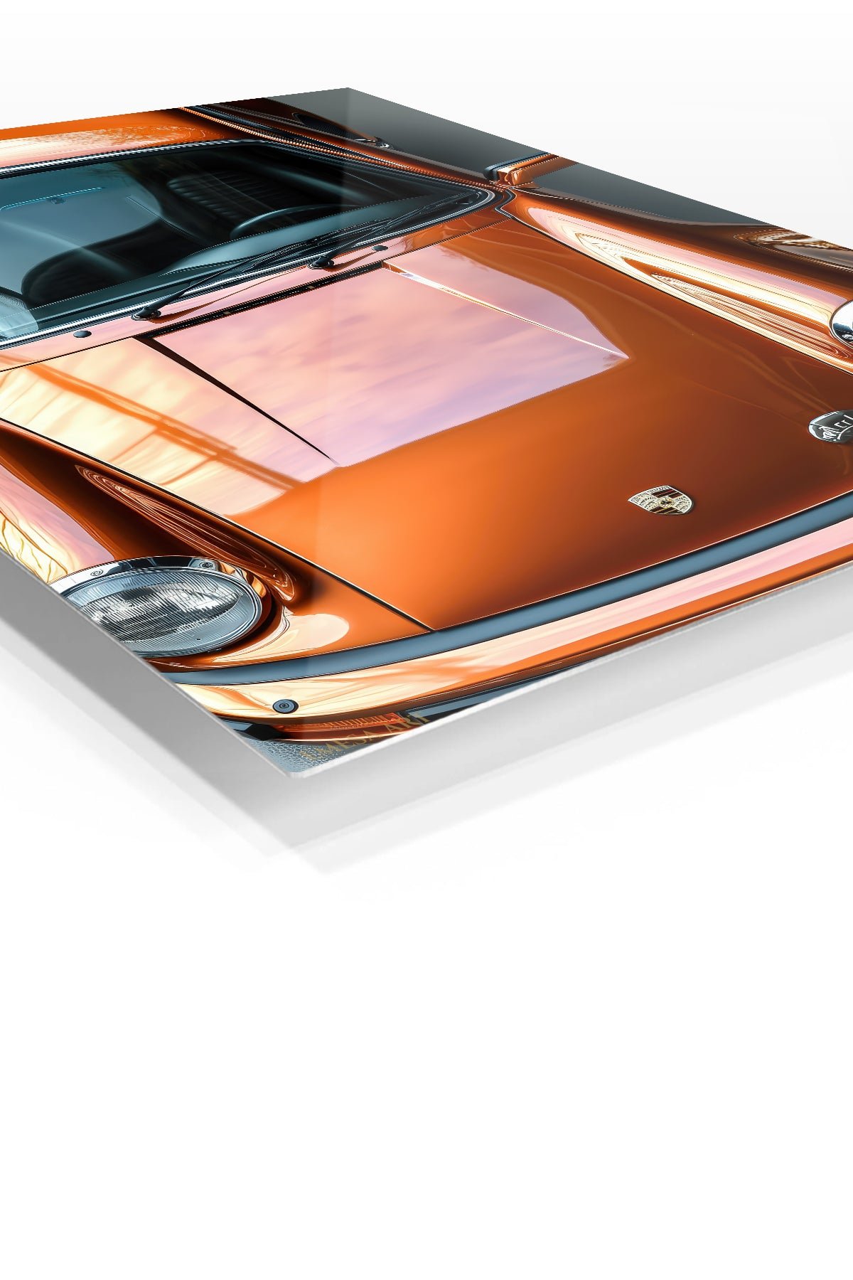 Burnished Orange Classic Sports Car metal wall art print, view 2