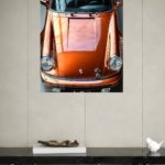 Burnished Orange Classic Sports Car metal wall art print, view 4