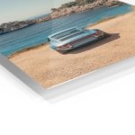 Vintage Blue Coupe by the Coast metal wall art print, view 2