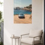 Vintage Blue Coupe by the Coast metal wall art print, view 5