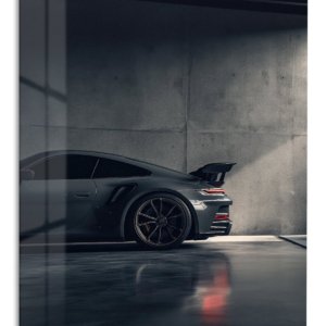 Shadowed Sports Coupe metal wall art print