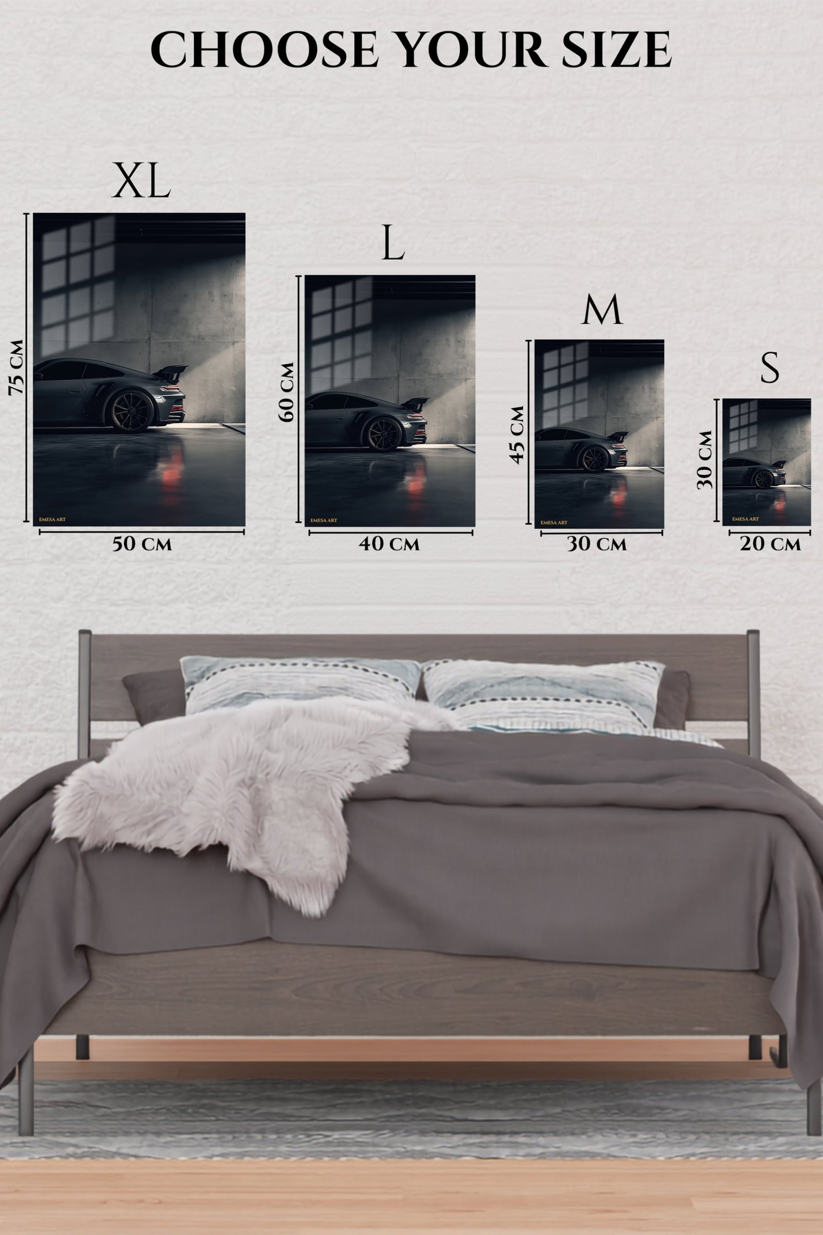 Shadowed Sports Coupe metal wall art print, view 6