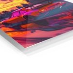 Neon Sunset Track Racer metal wall art print, view 2