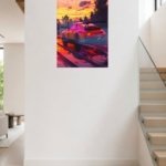 Neon Sunset Track Racer metal wall art print, view 5