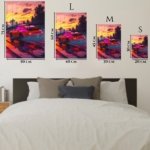 Neon Sunset Track Racer metal wall art print, view 6