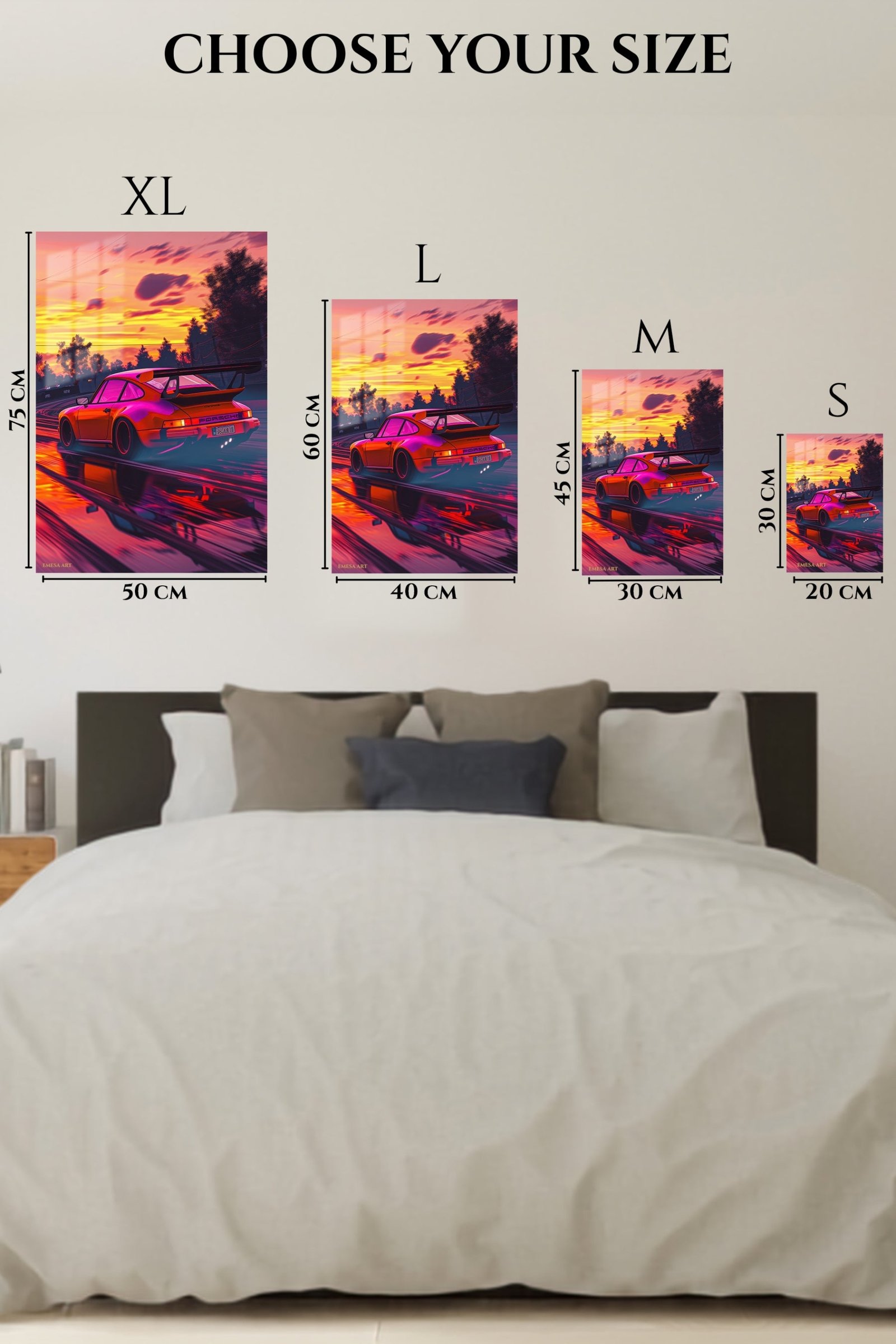 Neon Sunset Track Racer metal wall art print, view 6