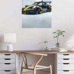 Black and Yellow Track Car metal wall art print, view 5