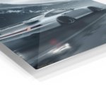 Silver Sports Car in Mountain Mist metal wall art print, view 2