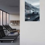 Silver Sports Car in Mountain Mist metal wall art print, view 5