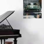 Sage Green Sports Car Garage metal wall art print, view 5