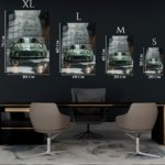 Sage Green Sports Car Garage metal wall art print, view 6