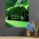 Emerald Sports Car Detail metal wall art print, view 4