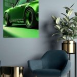 Emerald Sports Car Detail metal wall art print, view 5