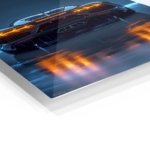 Neon Supercar Rear View metal wall art print, view 2