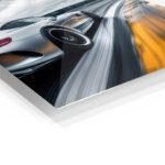 Silver Sports Coupe Under Storm Clouds metal wall art print, view 2