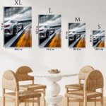 Silver Sports Coupe Under Storm Clouds metal wall art print, view 6