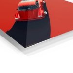 Red Vintage Sports Car Shadow metal wall art print, view 2