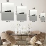 Retro Futuristic Silver Coupe metal wall art print, view 6