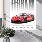 Ferrari F8 Spider Performance Poster metal wall art print, view 4