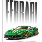 Emerald Green Supercar Typography Poster metal wall art print