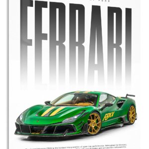 Emerald Green Supercar Typography Poster metal wall art print
