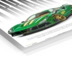 Emerald Green Supercar Typography Poster metal wall art print, view 2