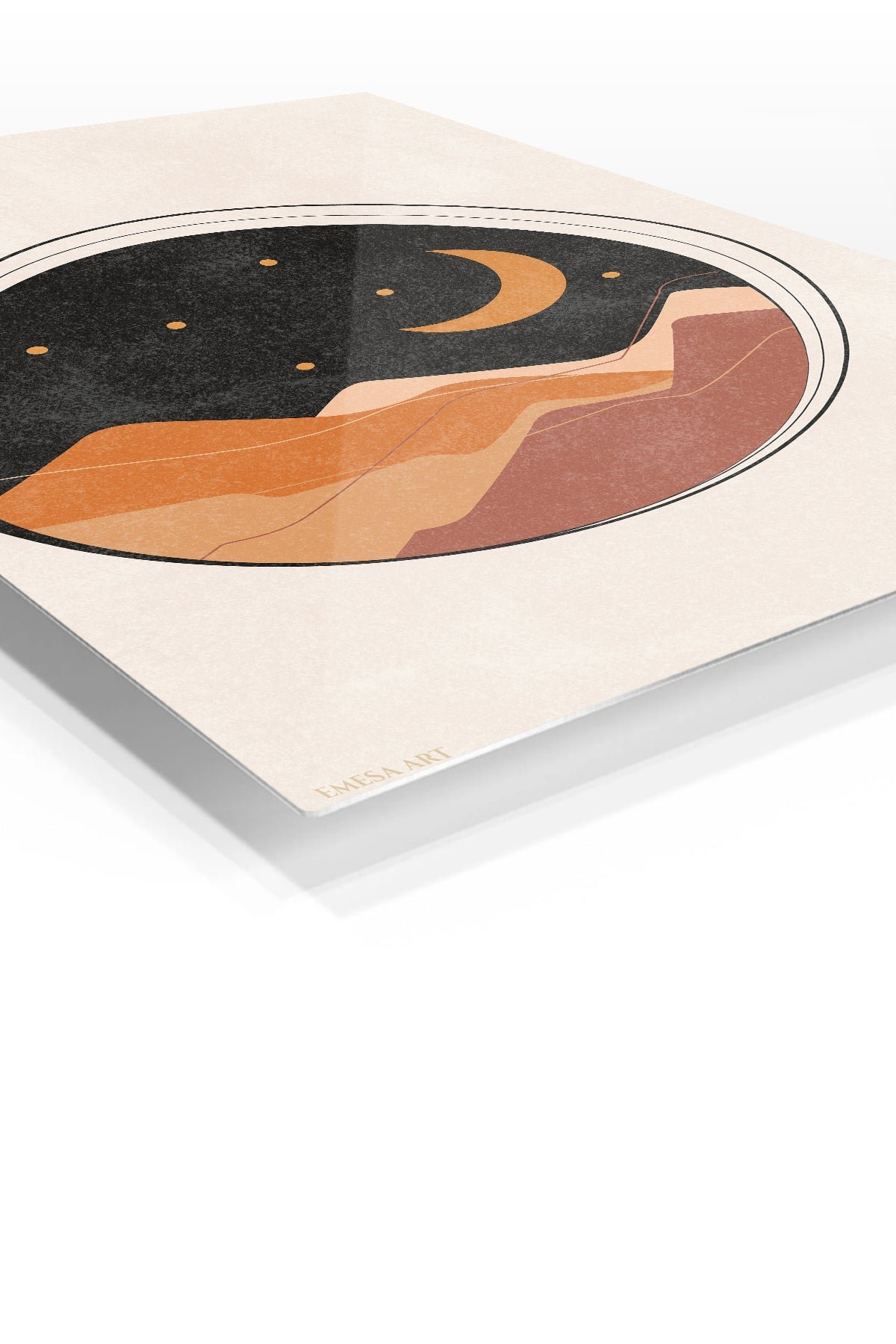 Crescent Moon Desert Layers metal wall art print, view 2