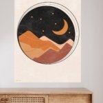 Crescent Moon Desert Layers metal wall art print, view 4