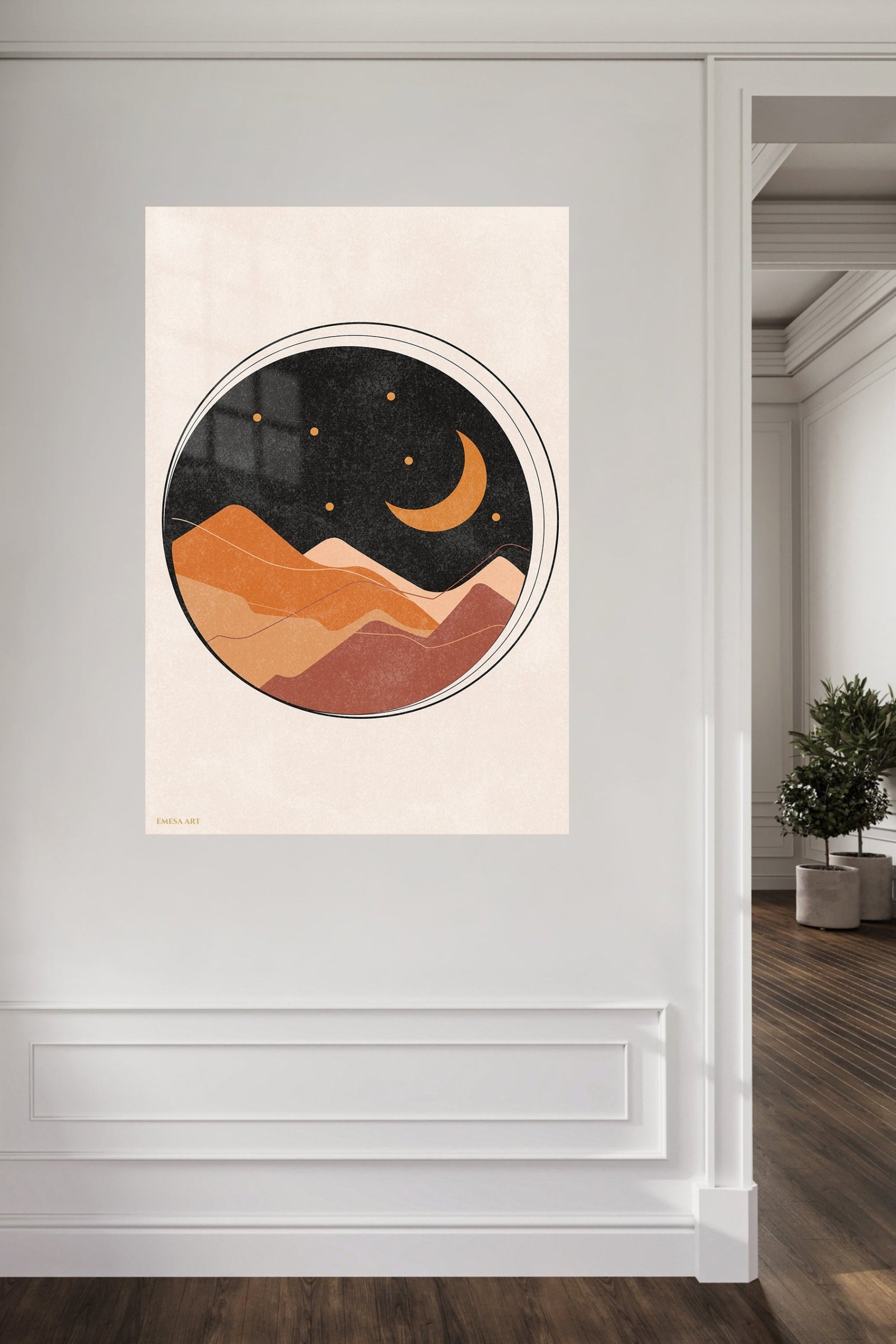 Crescent Moon Desert Layers metal wall art print, view 5