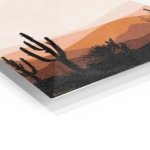 Terracotta Desert Cactus Sunset metal wall art print, view 2