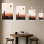 Terracotta Desert Cactus Sunset metal wall art print, view 6
