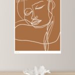 Terracotta Contour Face metal wall art print, view 4