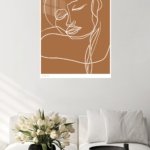 Terracotta Contour Face metal wall art print, view 5