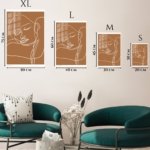 Terracotta Contour Face metal wall art print, view 6