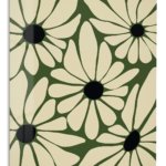 Olive Daisy Bloom Pattern metal wall art print