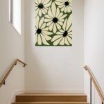 Olive Daisy Bloom Pattern metal wall art print, view 5