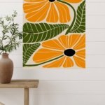 Golden Botanical Bloom metal wall art print, view 4