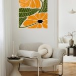 Golden Botanical Bloom metal wall art print, view 5