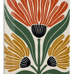 Three Bloom Botanical metal wall art print