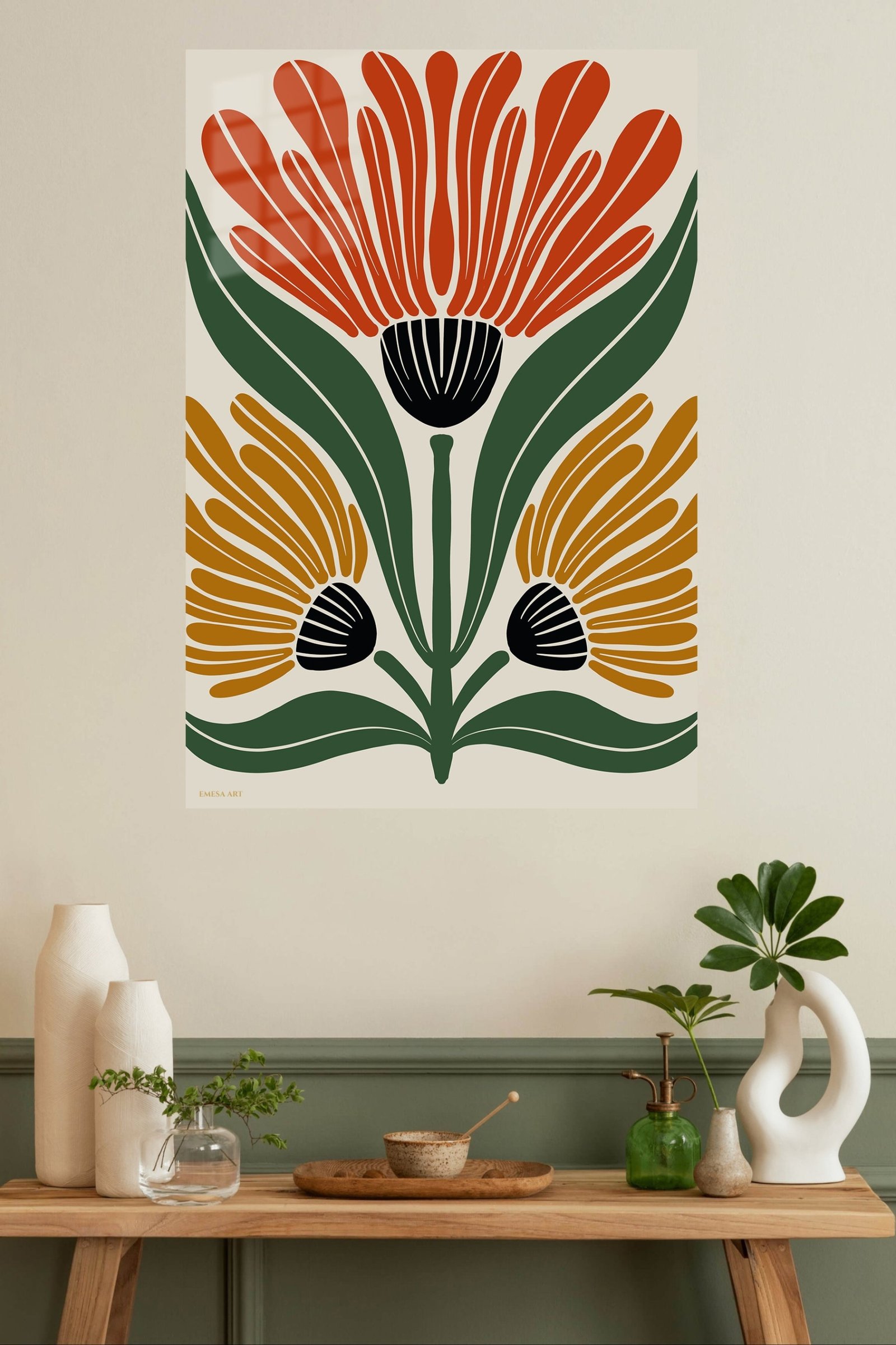Three Bloom Botanical metal wall art print, view 4