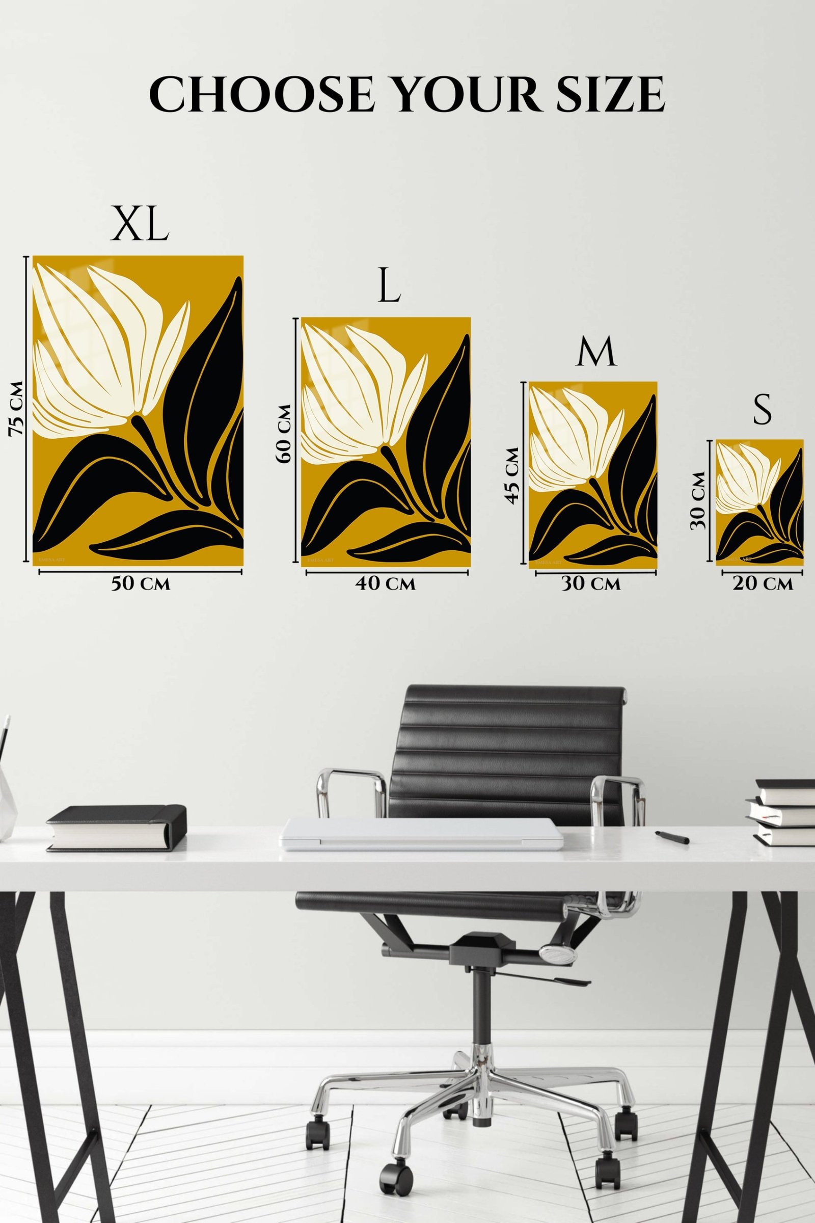 Midnight Botanical Silhouette metal wall art print, view 6