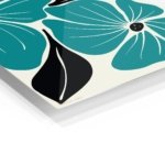 Teal Botanical Bloom metal wall art print, view 2