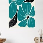 Teal Botanical Bloom metal wall art print, view 4