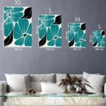 Teal Botanical Bloom metal wall art print, view 6